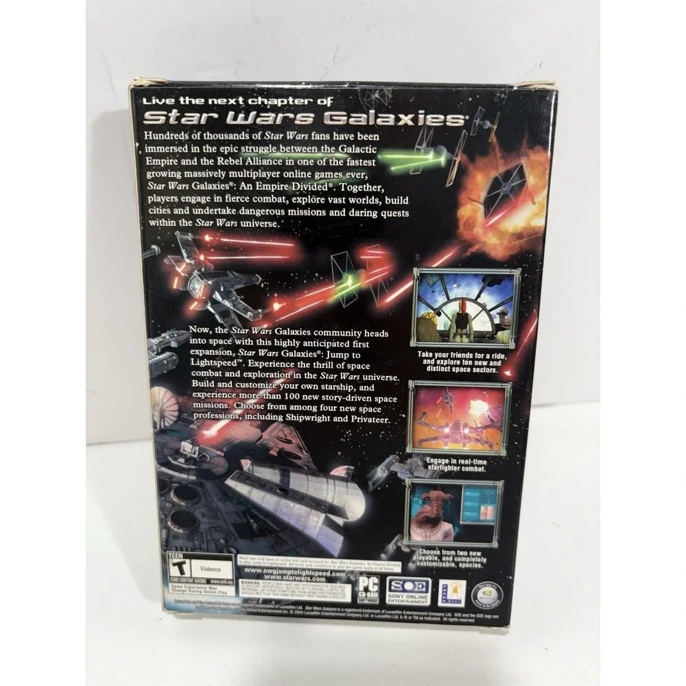 Star Wars Galaxies Jump to Lightspeed Expansion One PC Retail Box‎ 100+ Level